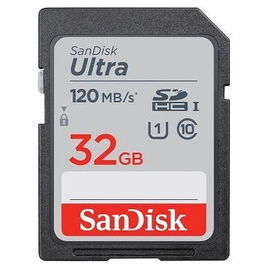 Ultra 32GB SDHC Memory Card Up to 120 MB/s / Class 10 / UHS-I / V10 Pack Of 3