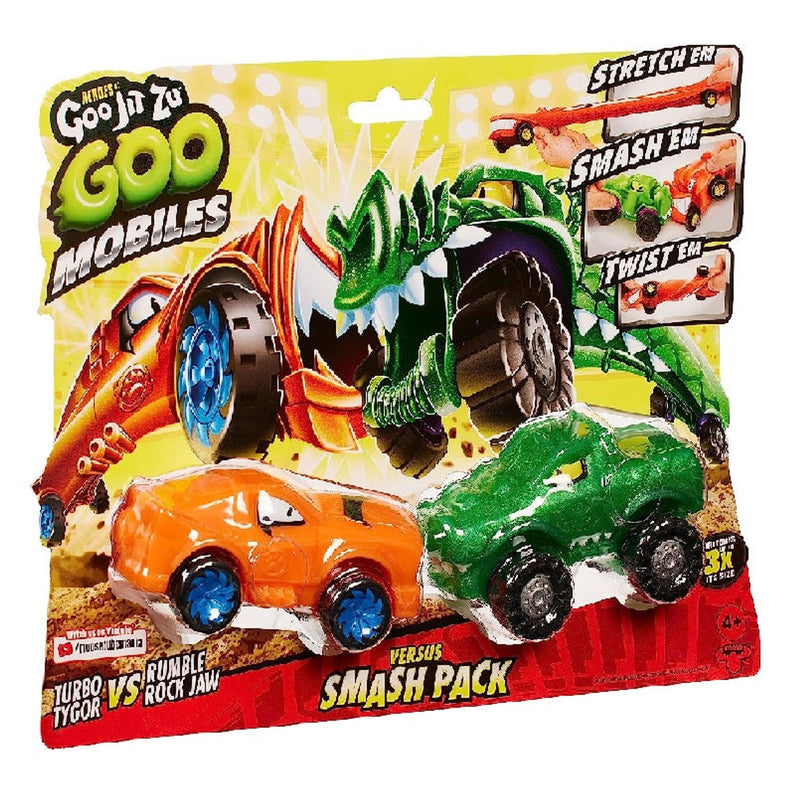 Heroes Of Goo Jit Zu Goo Mobiles Versus Smash Pack Turbo Tygor vs Rumble Rock Jaw Toy