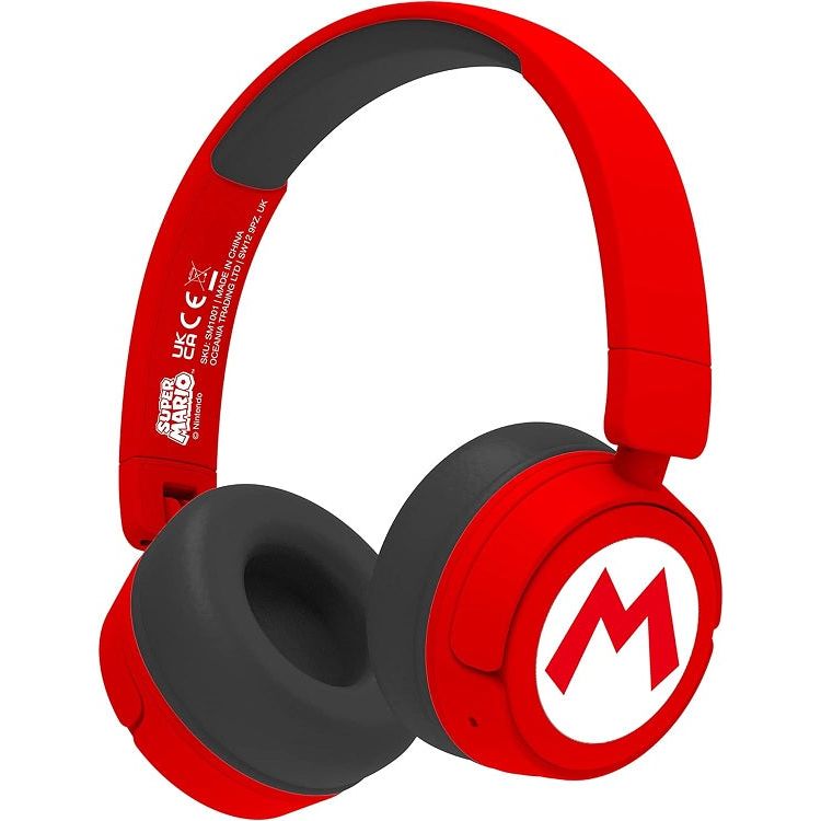 Bluetooth Wireless Junior Super Mario Headphones / Mario Logo