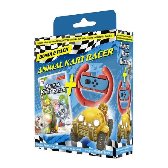 Animal Kart Racer Bundle / Includes Steering Wheel | Nintendo Switch