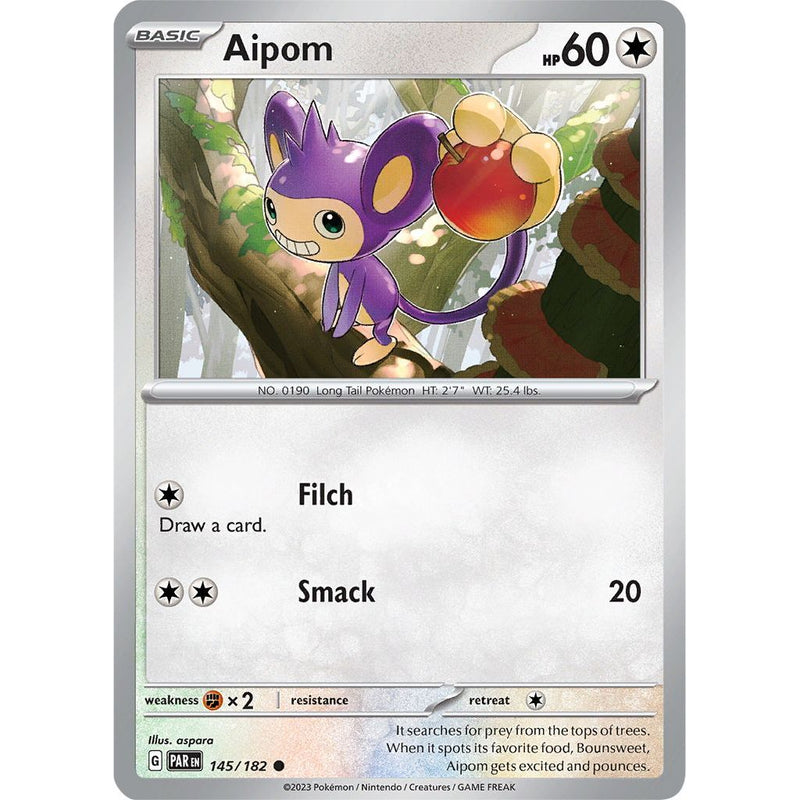 Aipom 145/182 Pokemon Paradox Rift (PAR EN) Trading Card Common