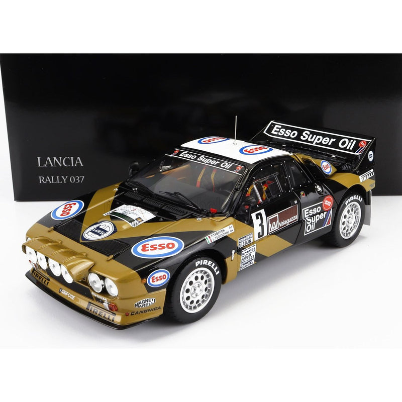Lancia 037 Grifone Esso N 3 Rally Targa Florio 1985 F.Tabaton L-Tedeschini Black Gold - 1:18