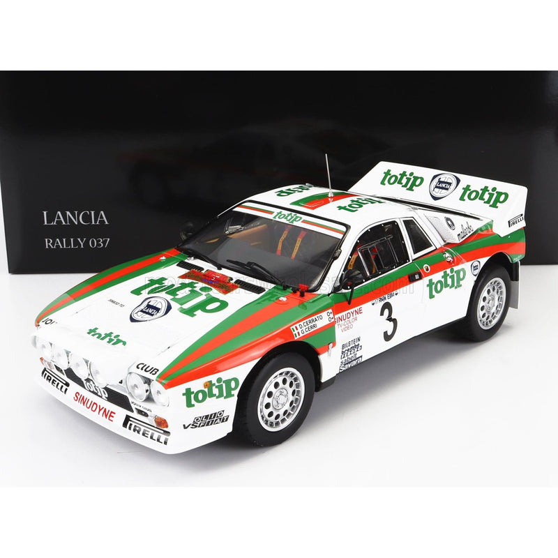 Lancia 037 Totip N 3 Rally Isola D'Elba 1985 D.Cerrato G.Cerri White Red Green - 1:18