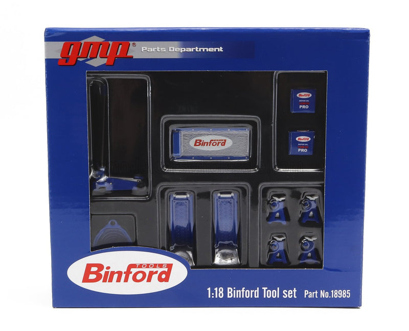 Accessories Set Officina Garage Tool Set Binford Blue Silver - 1:18