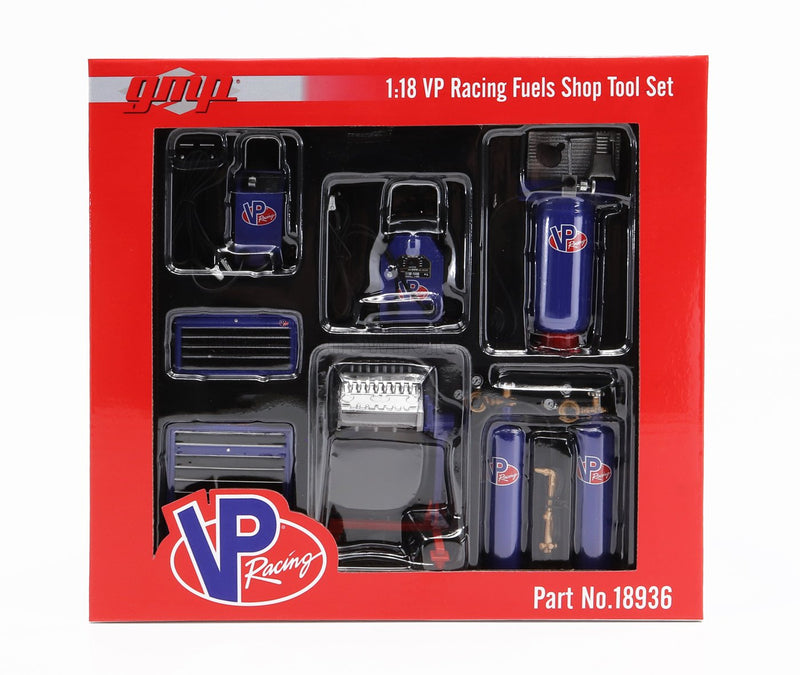 Accessories Set Officina Garage Tool Set Vp Racing Blue Black Red - 1:18