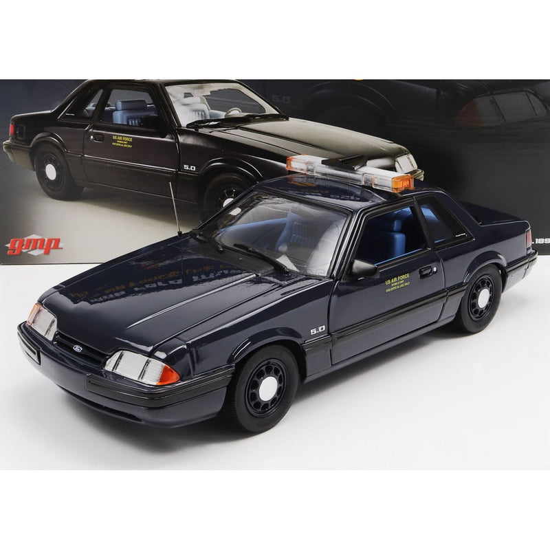 Ford USA Mustang 5.0L Ssp Police Dragon Chaser 1988 Dark Blue - 1:18