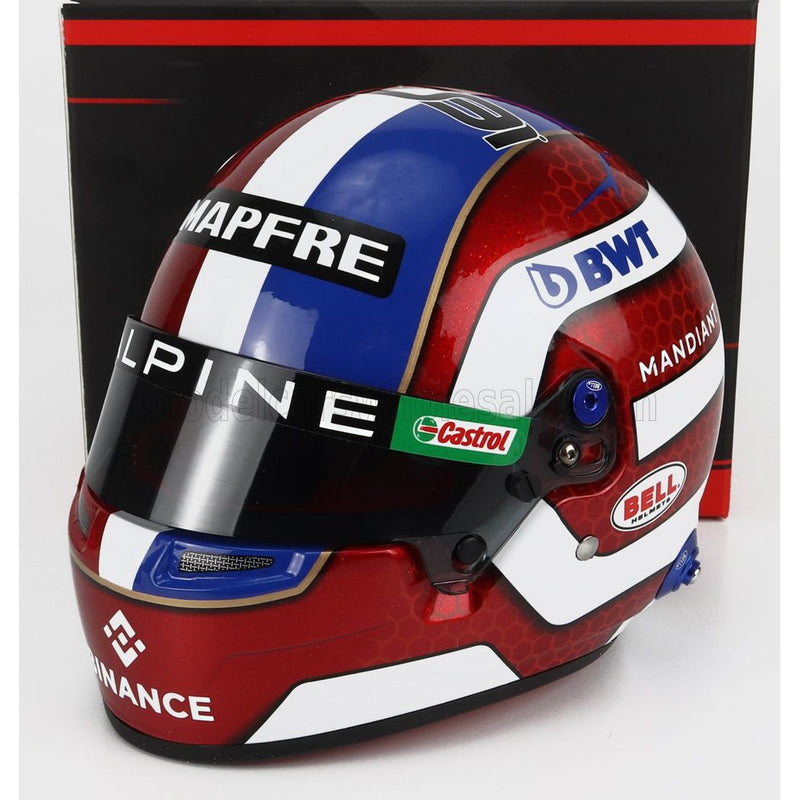 Bell Helmet F1  Casco Helmet Renault A522 Team Alpine Bwt N 31 Season 2022 Esteban Ocon Red White - 1:2