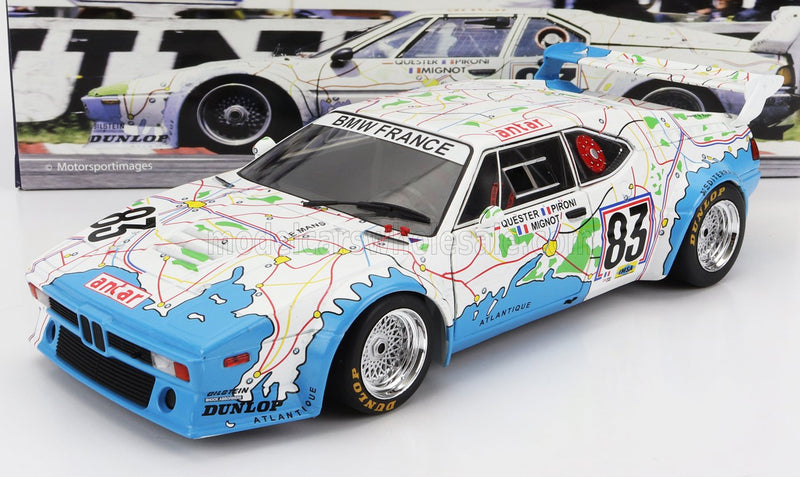 BMW M1 M88 3.5L Team BMW France N 83 24H LE Mans 1980 D.Pironi D.Quester M.Mignot White Light Blue - 1:18
