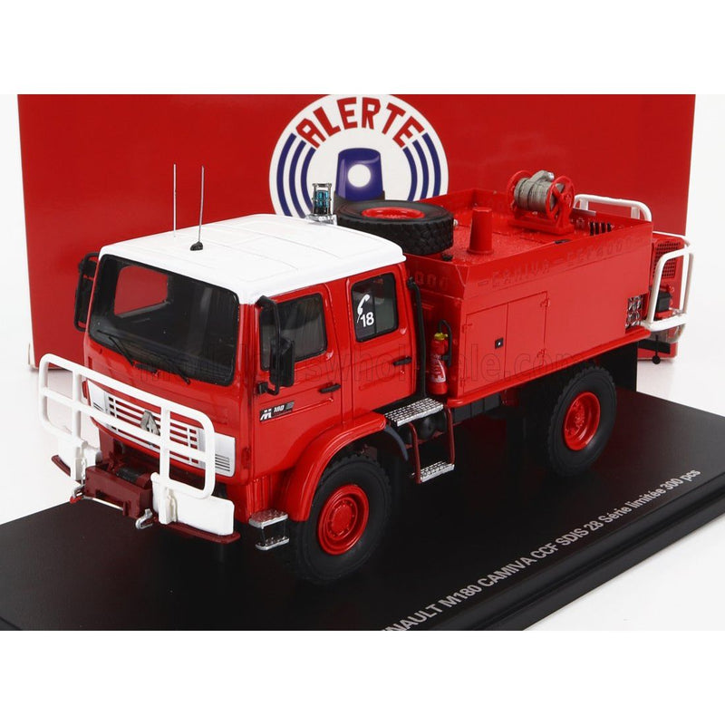 Renault M180 Tanker Truck Camiva CCF SDIS 28 Sapeurs Pompiers 1986 Red White - 1:43