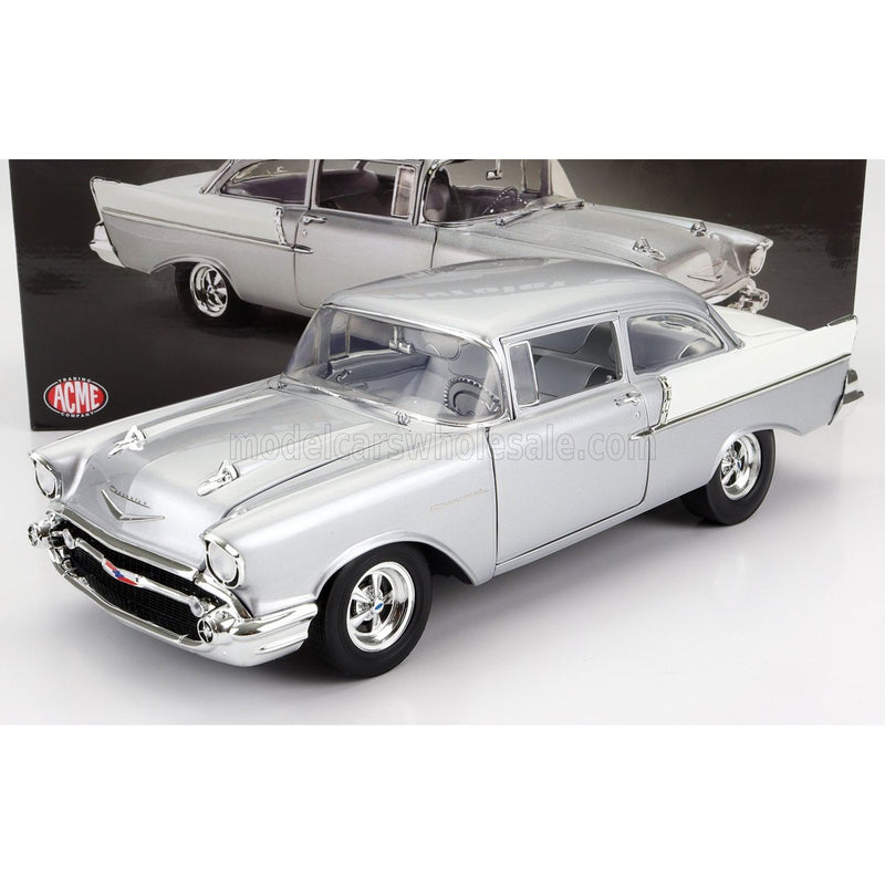 Chevrolet Bel Air Custom Street Strip 1957 Silver White - 1:18