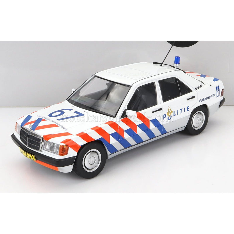 Mercedes Benz 190E W201 N 67 Police Dutch 1993 White Blue Red - 1:18