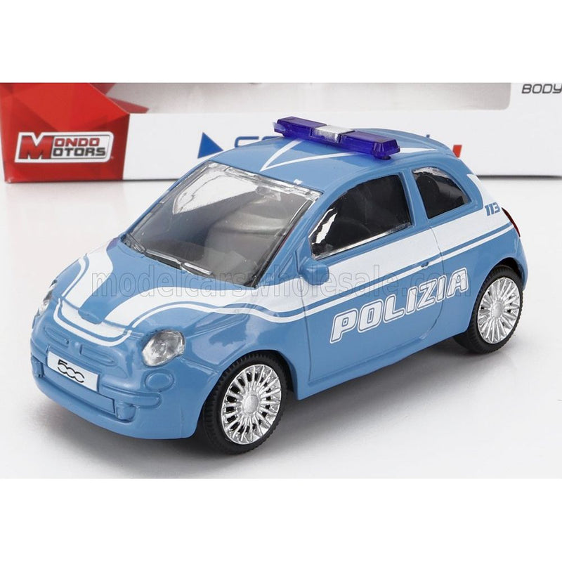Fiat Nuova 500 Polizia 2007 Light Blue White - 1:43