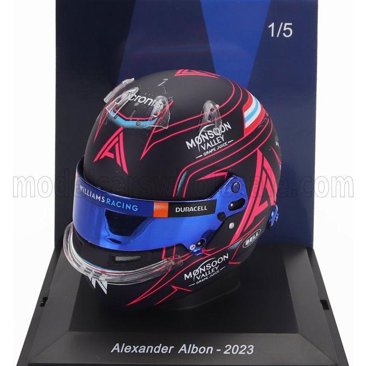 Bell Helmet F1 Casco Helmet Williams FW45 Team Williams Racing N 23 Season 2023 Alexander Albon Matt Blue Red - 1:5