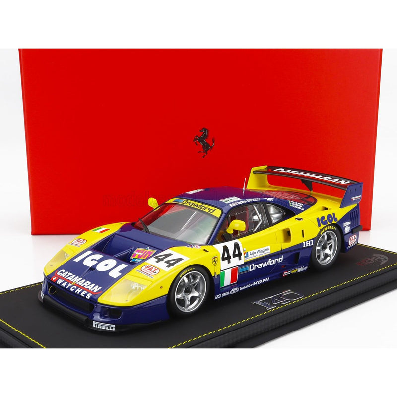 Ferrari F40 GTE 3.5L Turbo V8 Team Ennea Srl Igol N 44 24H LE Mans 1996 L.Della Noce - A.Olofsson - C.Rosenblad Yellow Blue - 1:18