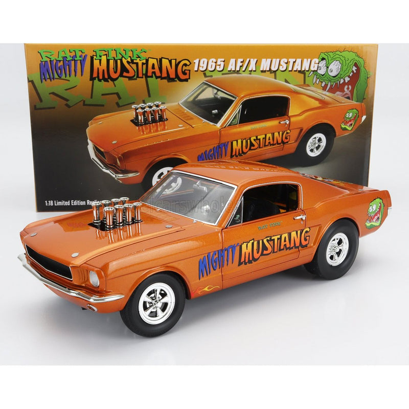 Ford USA Mustang A/Fx Coupe N 0 Rat Fink Mighty 1965 Orange Met - 1:18