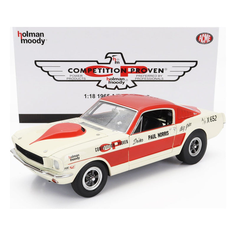 Ford USA Mustang A/Fx Coupe N 0 Holman Moody 1965 Paul Norris White Red - 1:18