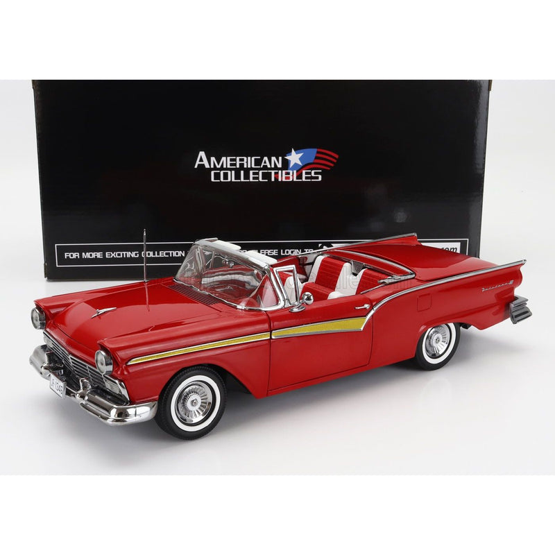 Ford USA Fairlane 500 Skyliner Cabriolet Open 1957 Flame Red - 1:18