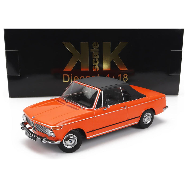 BMW 1600-2 Cabriolet 1968 - With Removable Soft-Top Orange - 1:18