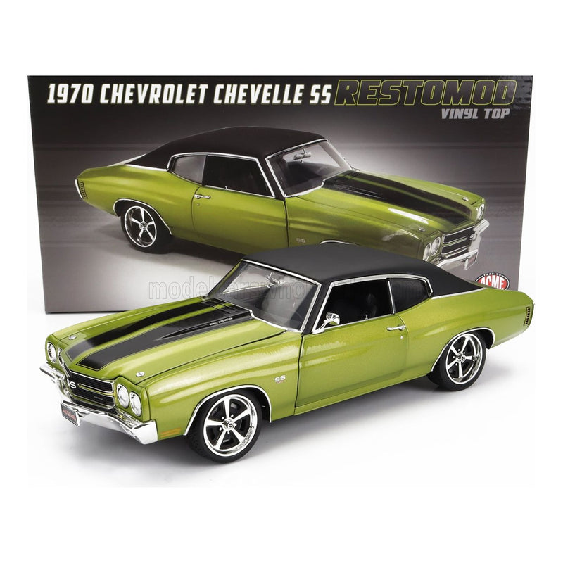 Chevrolet Chevelle SS Coupe Restomod With Vinyl Top 1970 Green Met Black - 1:18