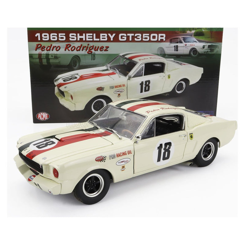 Ford USA Mustang Shelby GT350R Team Pro Racing Oil N 18 Racing 1965 White Red - 1:18