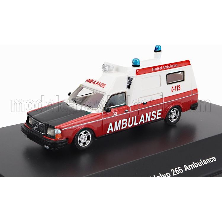 Volvo 265 / Base 244 Ambulance Van 1976 Red White Black - 1:87
