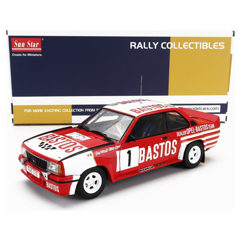 Opel Ascona 400 Rally Bastos N 1 2nd Rally Circuit Des Ardennes 1983 Guy Colsoul Alain Lopes Red White - 1:18