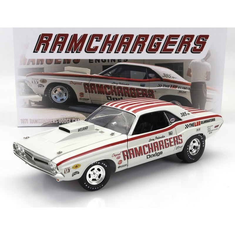 Dodge Challenger Hemi Coupe Rod Shop Pro Stock N 333 Racing 1971 Mike Fons White Red Blue - 1:18