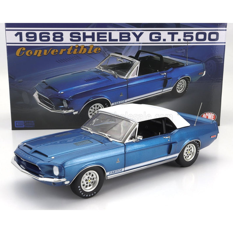 Ford USA Mustang Shelby GT500 Cabriolet 1968 Acapulco Blue White - 1:18