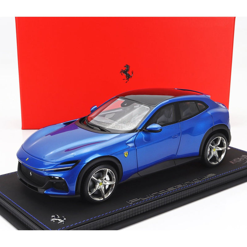 Ferrari Purosangue SUV 2022 - Con Vetrina - With Showcase Blu Corsa - Blue Met - 1:18