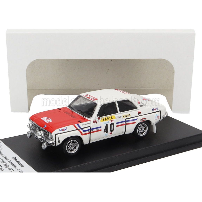 Opel Ascona / Night Version / N 40 Rally Tap 1972 Marie Claude Beaumont - Christine Cicanot White Red - 1:43