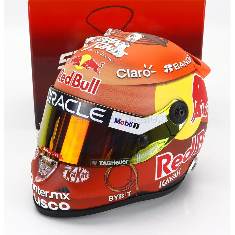 Schuberth Helmet Casco Helmet F1 Sergio Perez Team Oracle Red Bull Racing N 11 Canada GP 2023 Yellow Orange Matt Red - 1:2