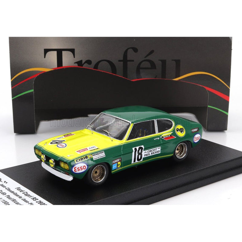 Ford England Capri RS 2600 N 18 2X6H Paul Ricard 1971 Jean Claude Guerie - Jean Pierre Rouget Green Yellow - 1:43