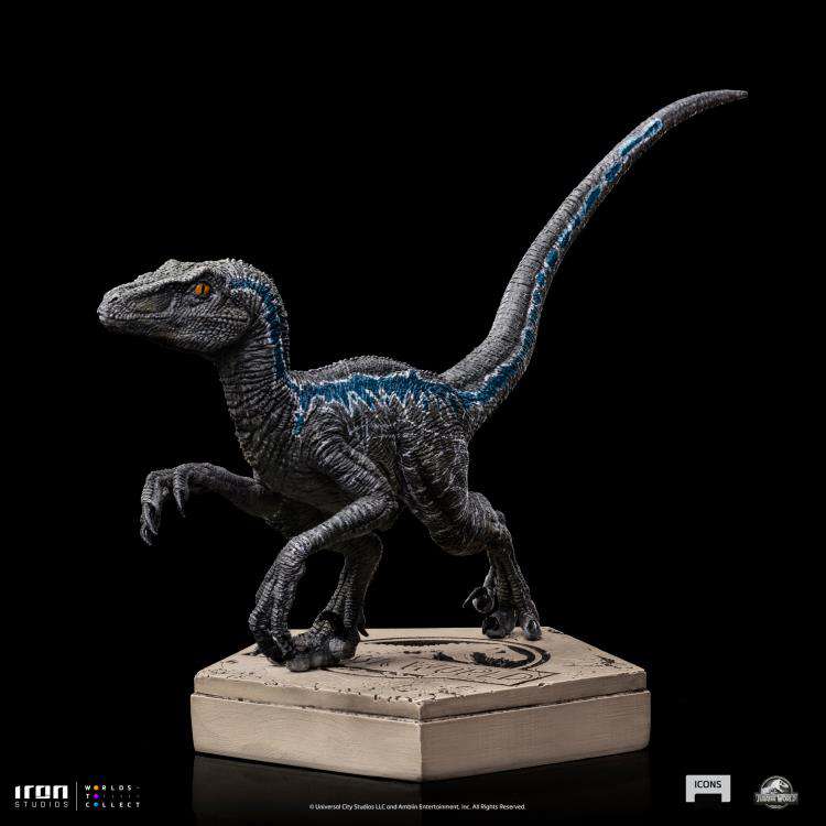 Jurassic World Icons Velociraptor Blue Statue