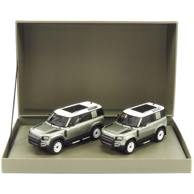 Land Rover 2 Car Set Defender 110 2020 & Defender 90 2020 - Pangea Green - 1:43