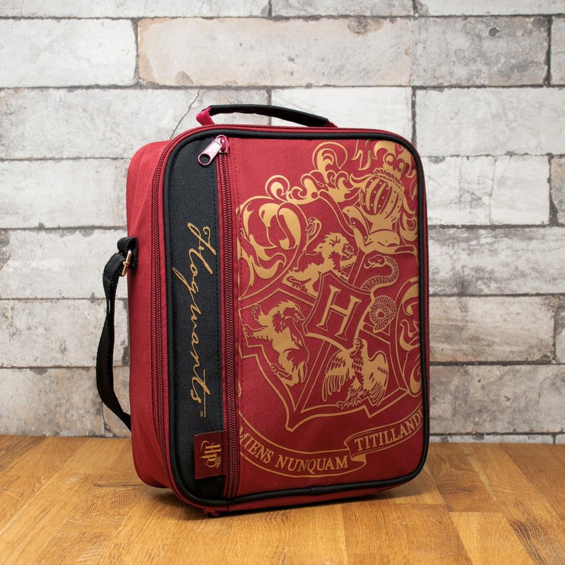 Harry Potter: Hogwarts Crest Deluxe Burgundy Two Pocket Lunch Bag