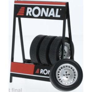 Ronal Turbo Matte Chrome Set Of 4 Wheels - 1:18