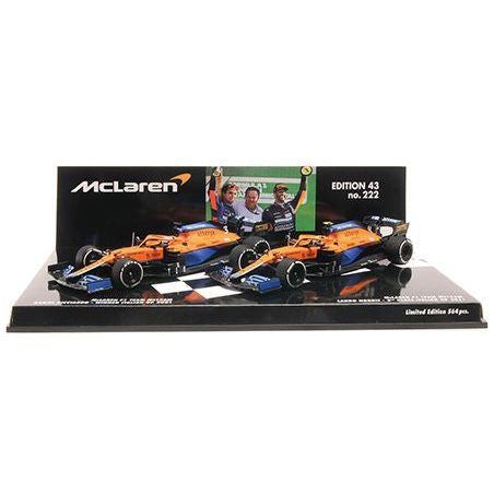 McLaren F1 Team MCL35M 2 Car Set 1-2 Finish Ricciardo/Norris Italian GP 2021 - 1:43