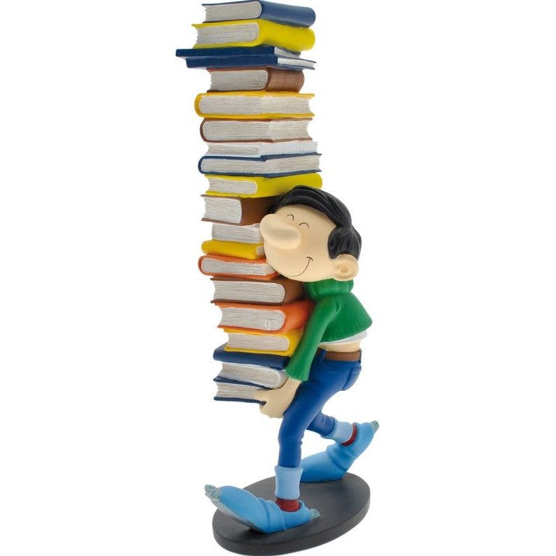 Gaston: Gaston Holding A Pile Of Books 26 CM Statue