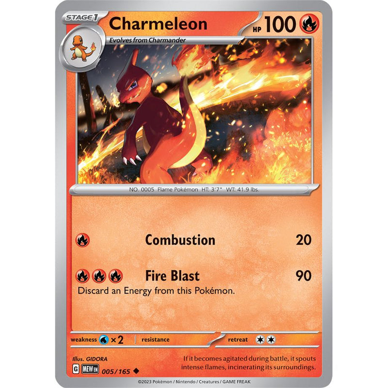 Charmeleon 005/165 Pokemon 151 (MEW) Trading Card Uncommon