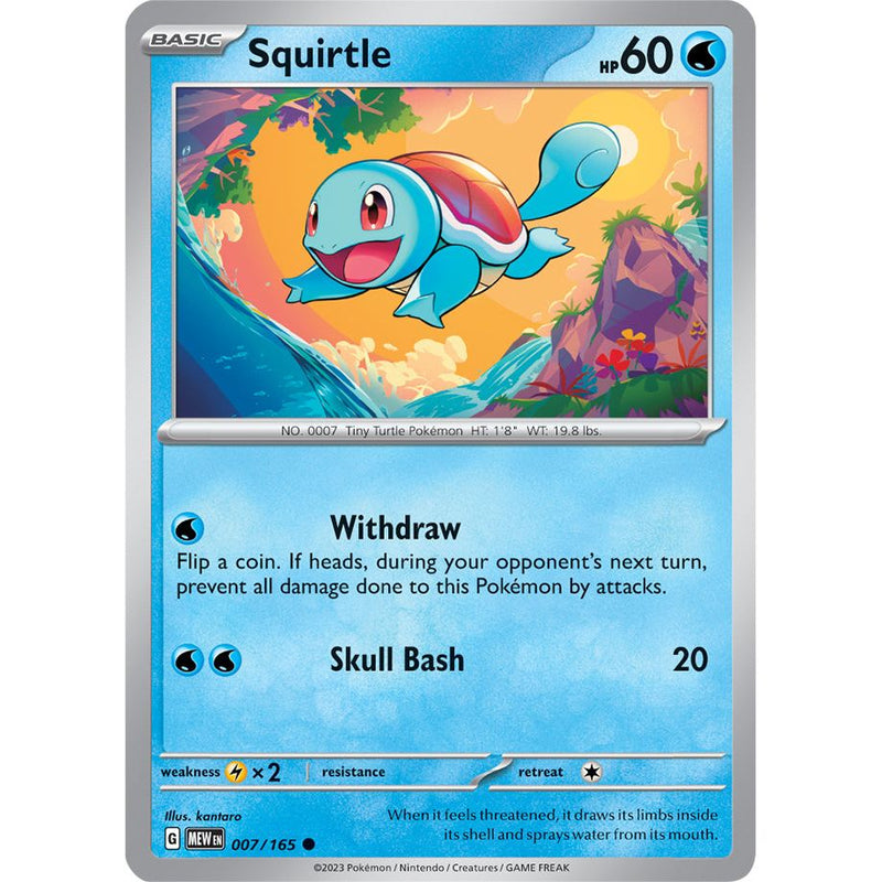 Squirtle 007/165 Pokemon 151 (MEW) Trading Card Common