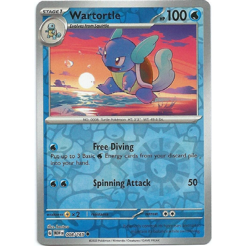 Wartortle (Reverse Holo) 008/165 Pokemon 151 (MEW) Trading Card Uncommon