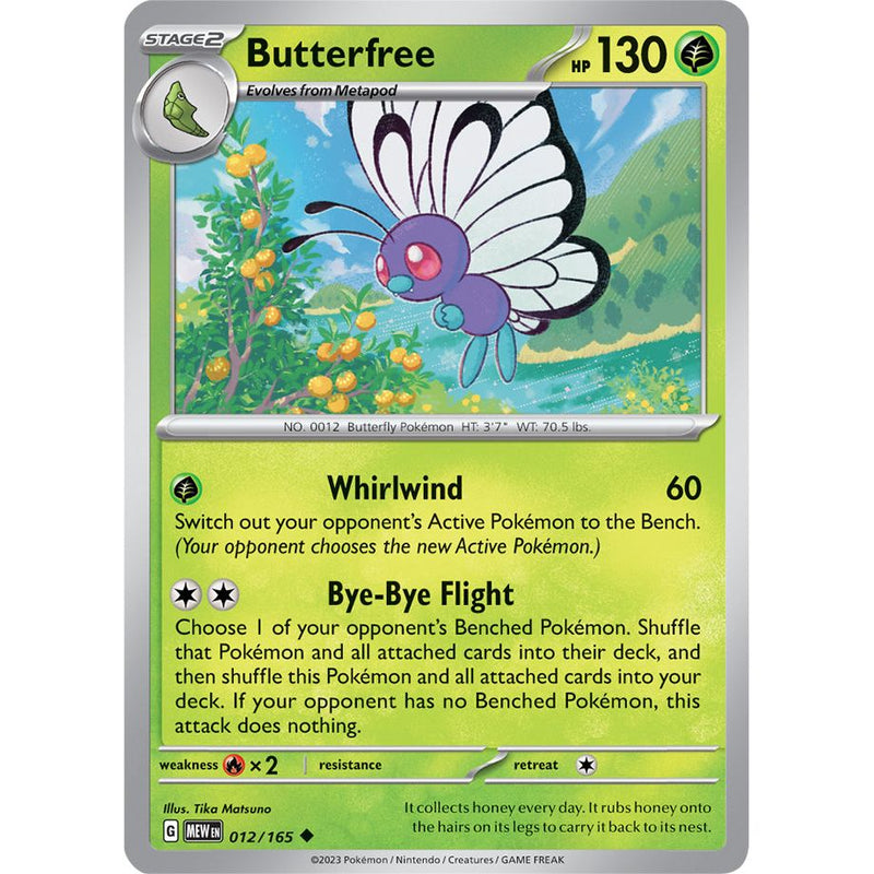 Butterfree 012/165 Pokemon 151 (MEW) Trading Card Uncommon