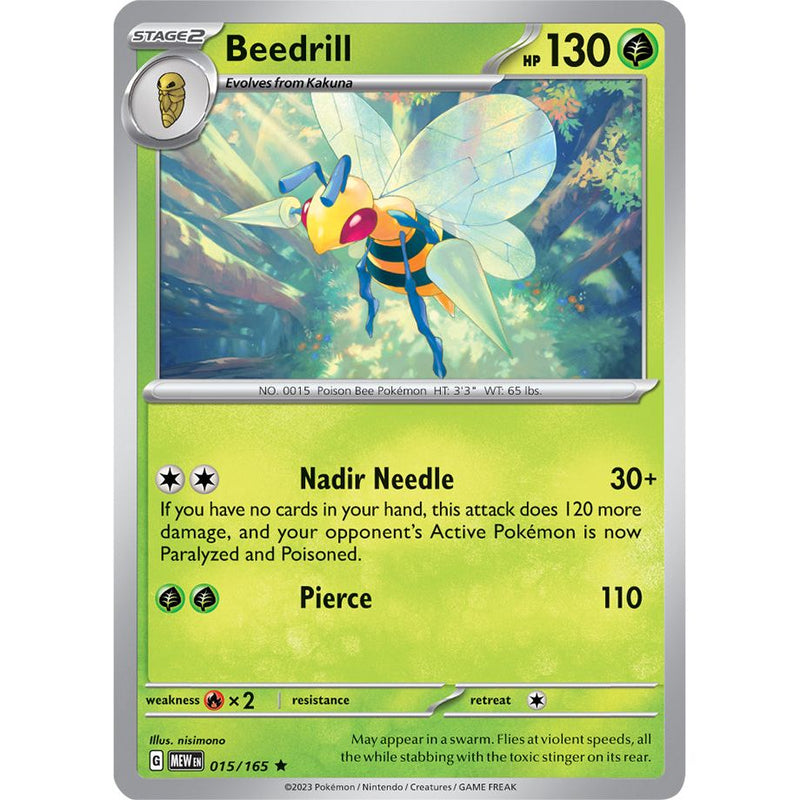Beedrill 015/165 Pokemon 151 (MEW) Trading Card Rare