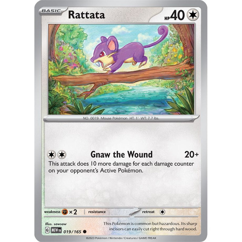 Rattata 019/165 Pokemon 151 (MEW) Trading Card Common