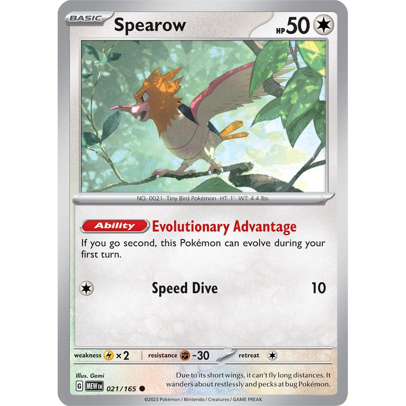 Spearow 021/165 Pokemon 151 (MEW) Trading Card Common