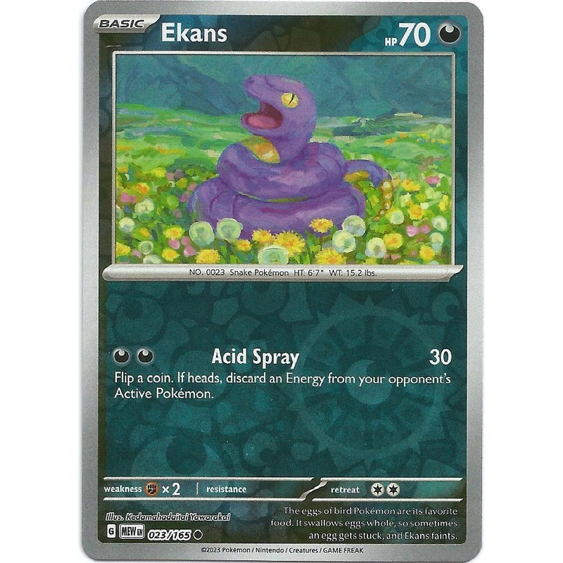 Ekans (Reverse Holo) 023/165 Pokemon 151 (MEW) Trading Card Common