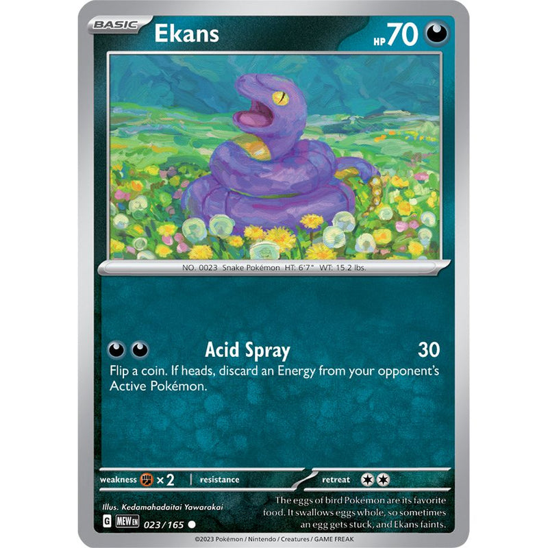 Ekans 023/165 Pokemon 151 (MEW) Trading Card Common