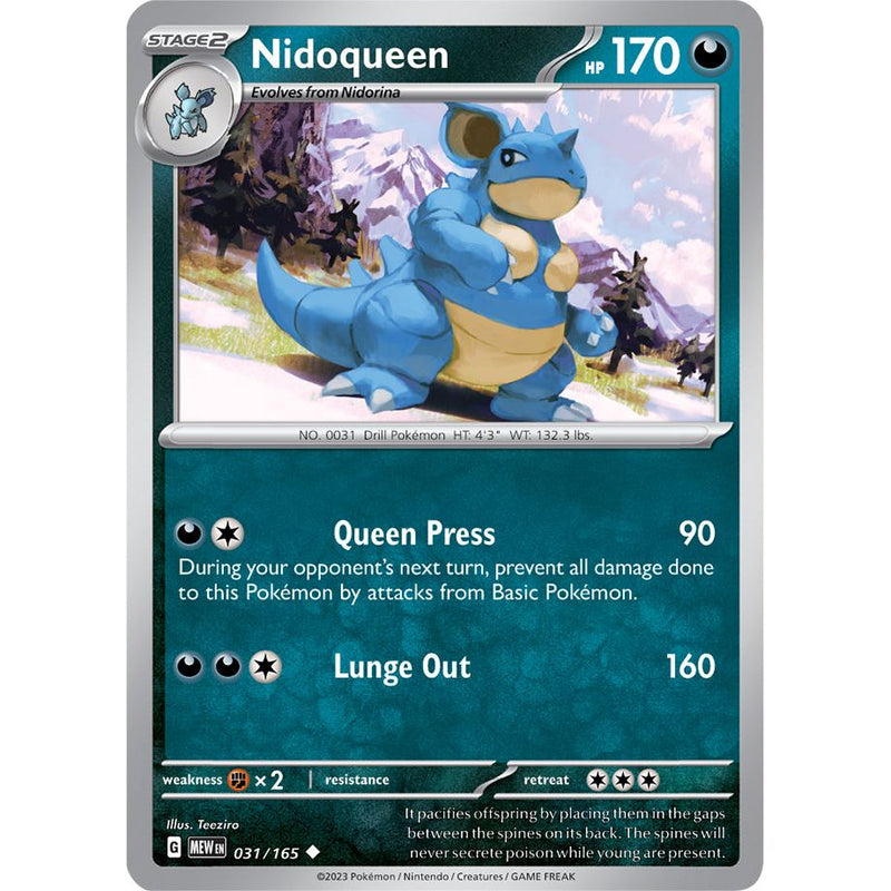 Nidoqueen 031/165 Pokemon 151 (MEW) Trading Card Uncommon