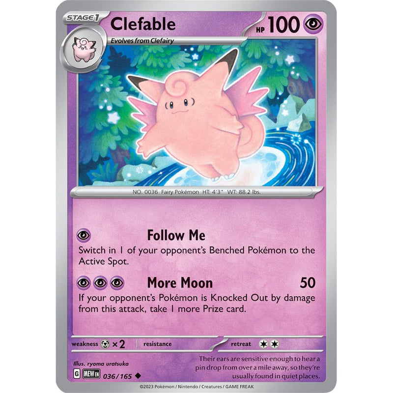 Clefable 036/165 Pokemon 151 (MEW) Trading Card Uncommon