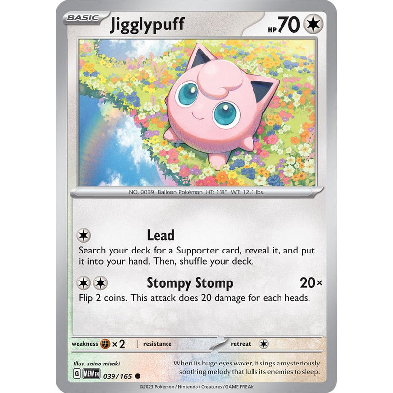 Jigglypuff 039/165 Pokemon 151 (MEW) Trading Card Common
